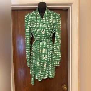 Cabi Green and White Dress - Size M - 35” in Length